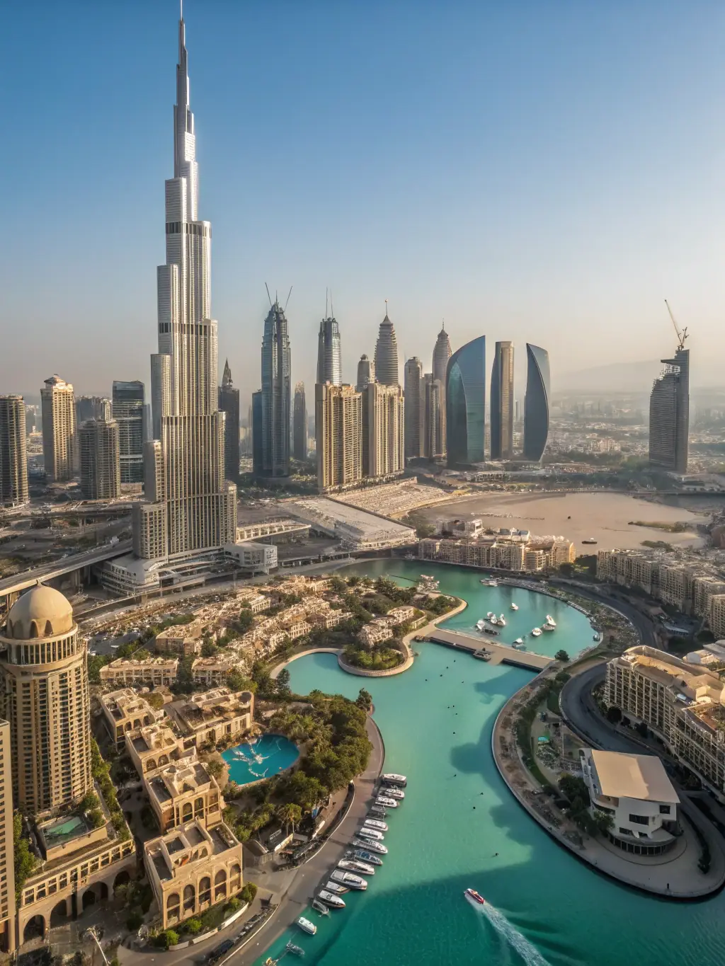 An aerial view of Dubai Marina, showcasing its stunning waterfront apartments and vibrant lifestyle.